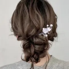 髪飾り かんざし ヘアアクセサリー 一本挿し 梅 シルバー 花 留袖 和装
