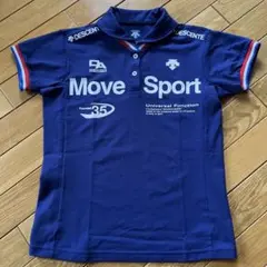 DESCENTE Move Sport ポロシャツ 半袖 ネイビーブルー