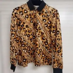 LEONARD レオパード柄 長袖ポロシャツ 38