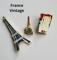 France Vintage　ヴィンテージ　エッフェル塔 ブローチ　3点セット