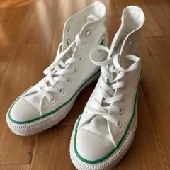 コンバース　ハイカット　CONVERSE ホワイト/グリーン　　22.5cm