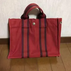 お値下げ］エルメス 廃盤 トートバッグ 赤 大 - メルカリ