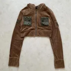 セシルマクビー ベロアパーカー スカル刺繍 スタッズ Y2K アーカイブ M