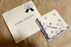 LAURA ASHLEY ガーゼハンカチ 白色 刺繍付き