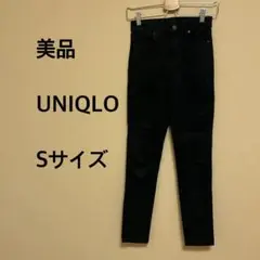 【美品】UNIQLO/レディース/スキニーパンツ/ストレッチ/黒/ブラック/無地