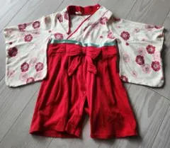 和装花柄ロンパース(女の子80cm)