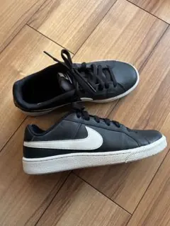 ◆Nike ブラック スニーカー24.5本革◆箱無し発送