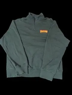 Thrasher ダークグリーン ジップアップスウェット