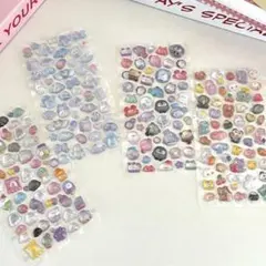 4枚セット ボンボンドロップ風シール ぷくぷく　3D 立体シール