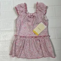 女の子向け ワンピース水着 90サイズ ピンク花柄