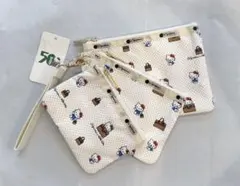 レスポートサックハローキティ3連ポーチ 50周年 ホワイト