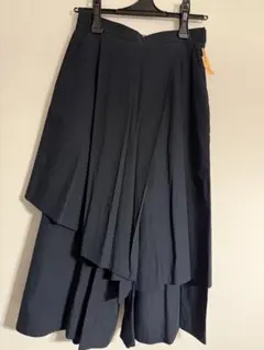 エンフォルド ENFOLD アシンメトリーダークネイビーパンツ 36