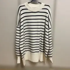 【earth music&ecology】ボーダーニットプルオーバー（Fサイズ）