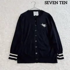 美品✨セブンテンバイミホカワヒト パールモチーフカーディガン カモメ S 黒のサムネイル
