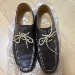 美品 バーバリー BURBERRY レザー デッキシューズ