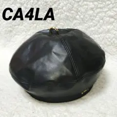 CA4LA　カシラ　ベレー帽　フェイクレザー　黒　レディース　合成皮革