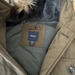 GAP Kids 130cm 中綿アウター（モッズコート） カーキ フードファー