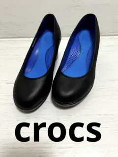 美品 crocs アレイ ウェッジパンプス ウェッジソール 黒 W6 22cmのサムネイル