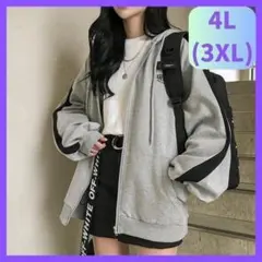 韓国 パーカー 4L 3XL オーバーサイズ オールシーズン ジップアップ