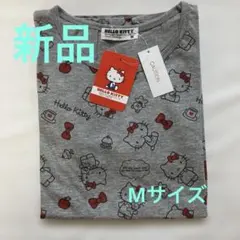HELLO KITTY 総柄 Tシャツ グレー Mサイズのサムネイル