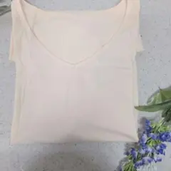 シャツ レディース 半袖 Vネック カットソー トップス М