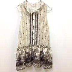 【新品】axes femme メルヘン柄チュニック キナリ Mのサムネイル