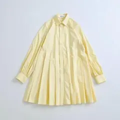 ENFÖLD エンフォルド ブロードプリーツシャツ 黄色 38 美品　D446のサムネイル