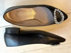 銀座かねまつ　ビジュー　フラットパンプス