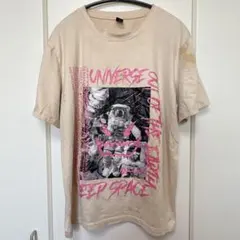 ま*ん様 ロムウェ 宇宙柄 Ｔシャツ 丸首 半袖 S 薄茶 ポリエステル ストリのサムネイル