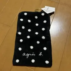agnes b. ドット柄 ポーチ ブラックのサムネイル