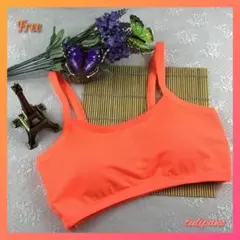 大人気 後ろ姿も美しい ノンワイヤースポーツブラ 蛍光オレンジ フィットネス