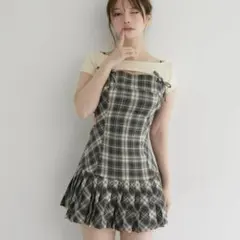 ワンピース ANDMARY Aiden pleats mini dress Aiden pleats mini dress andmary - メルカリ