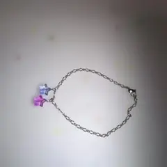紫とピンクの星型チャーム ブレスレット