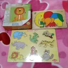 J'adore Zoo Animal Block Puzzle　3点セット