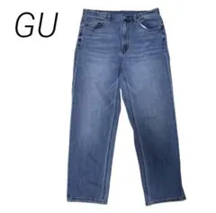 新品未使用 GU ハイウエスト ストレートジーンズ S