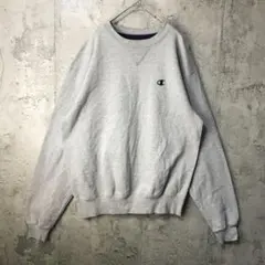 B1615古着　トレーナー　スウェット　ワンポイント　グレー　90s Y2K