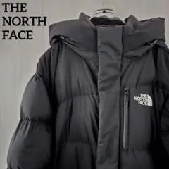 ノースフェイス☆ダウンジャケット ロングコート 刺繍ロゴ 2XL 黒 0130