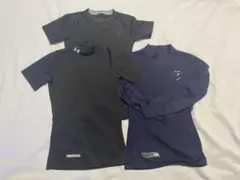 Under Armour アンダーシャツ 3枚セット 黒と紺　YLG(150)