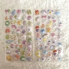 3D 立体　シール　2枚セット　犬　ネコ　動物　アニマル　ぷくぷくシール