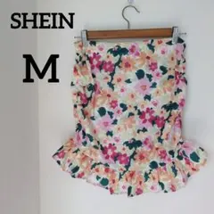 送料込❤SHEIN 【M】フラワープリント フレアスカート ミニ丈