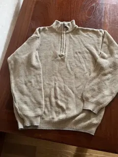 Aperture Club ベージュ ハーフジップニット L