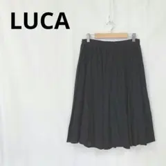 ルカ▶フレアスカート 黒 日本製 綿混 きれいめ 上品 シンプル ひざ丈 着回しのサムネイル