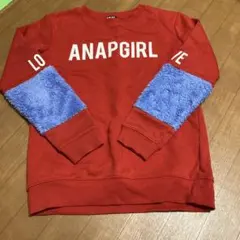 アナップガール　130 140 XS 丈長め　トレーナー　赤