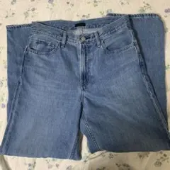 UNIQLO JEANS ワイドストレートジーンズブルー 28インチ