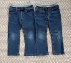 キッズ デニムパンツ 2本セット まとめ売りのサムネイル