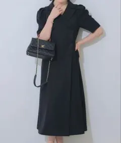 ネイビー ダブルボタン ワンピースのサムネイル