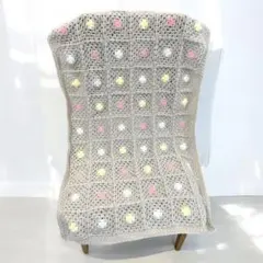 手編み　モチーフブランケット　マルチカバー