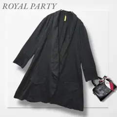 ロイヤルパーティー◆テーラードジャケット(M)黒 7分袖 ストレッチ オフィス