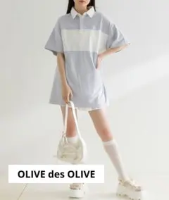 OLIVE des OLIVE ラガーシャツワンピース