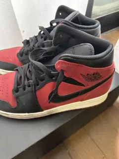 ナイキ エアジョーダン1 ミッド ジムレッド ブラック28.5cm